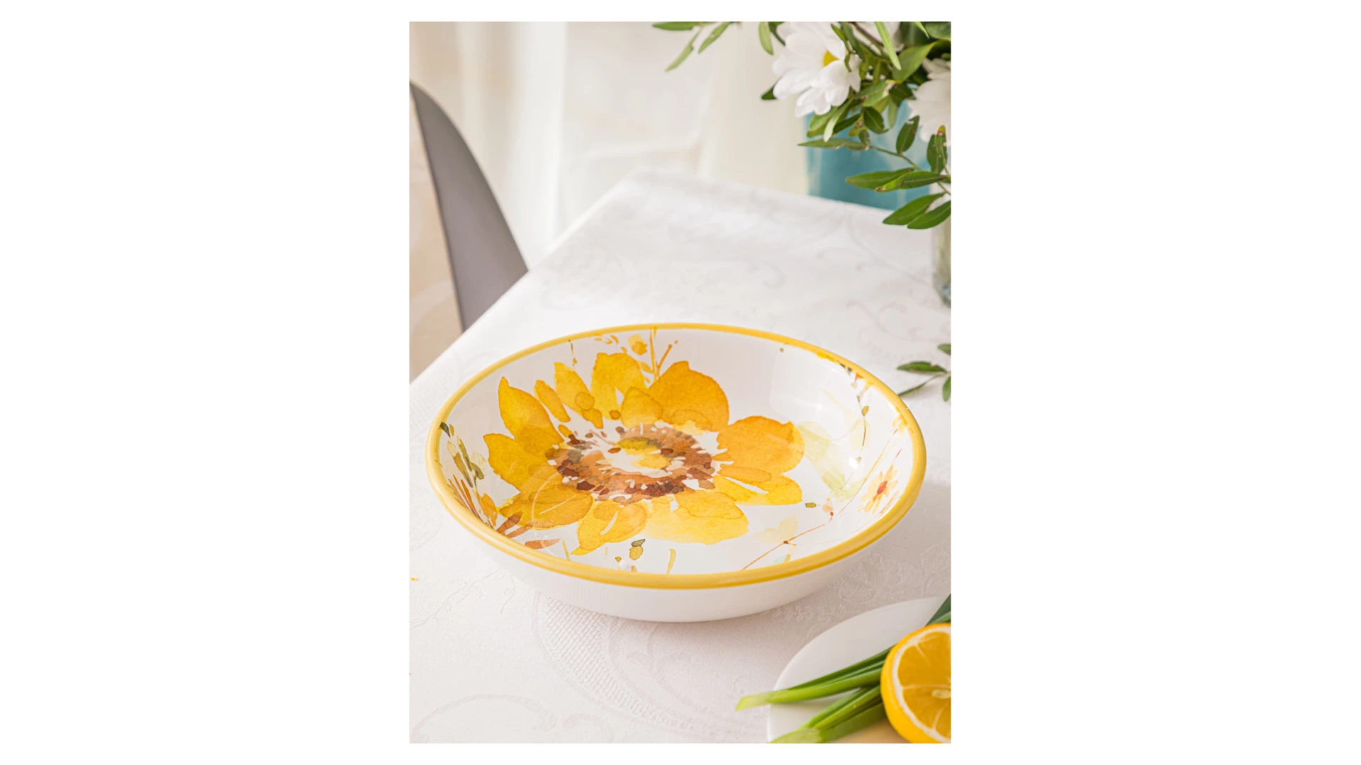 Тарелка суповая Certified Int Подсолнухи 23 см, керамика