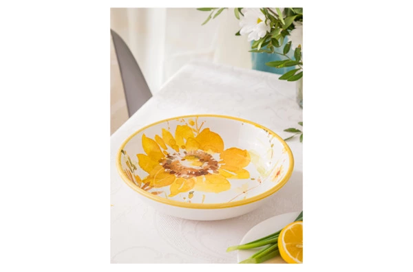 Тарелка суповая Certified Int Подсолнухи 23 см, керамика