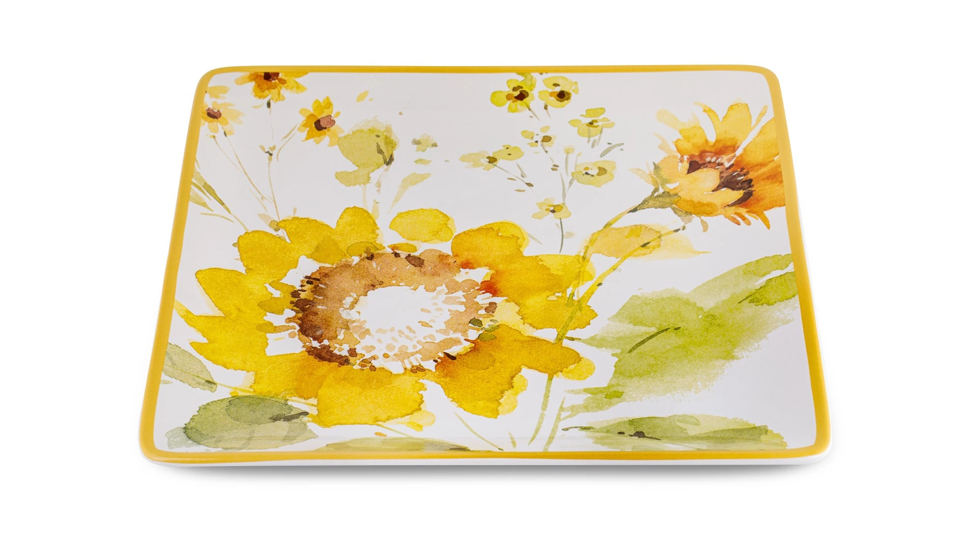 Блюдо квадратное Certified Int Подсолнухи 32 см, керамика