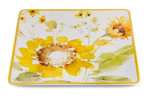 Блюдо квадратное Certified Int Подсолнухи 32 см, керамика