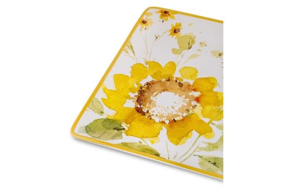 Блюдо квадратное Certified Int Подсолнухи 32 см, керамика