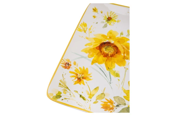 Блюдо прямоугольное  Certified Int Подсолнухи 40,5х30,5 см, керамика