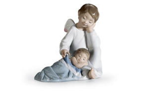 Фигурка Lladro Мой ангел хранитель, голубой 14х14 см, фарфор