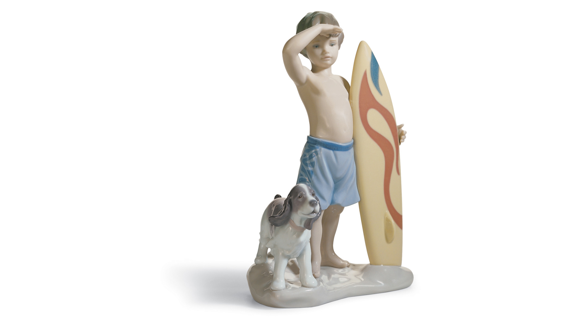 Фигурка Lladro Маленький серфингист 13х21 см, фарфор