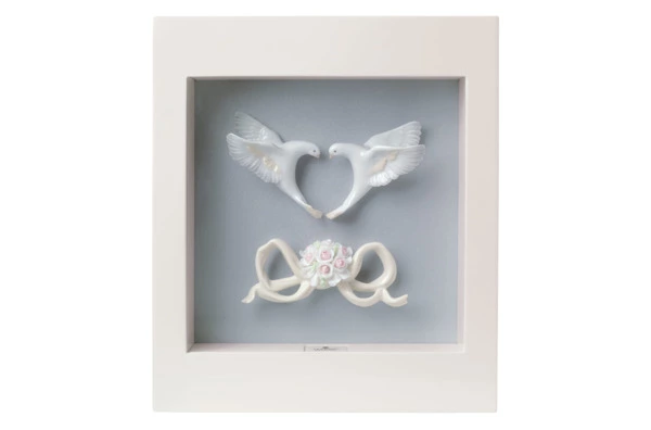 Рамка для фото Lladro Романтические голуби 20х23 см, фарфор