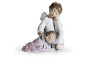 Фигурка Lladro Мой ангел хранитель, розовый 14х14 см, фарфор