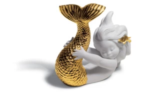 Фигурка Lladro Резвясь в море Ре-Деко 12х10 см, фарфор, золотой люстр