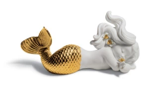 Фигурка Lladro Дневной сон Ре-Деко 16х8 см, фарфор, золотой люстр