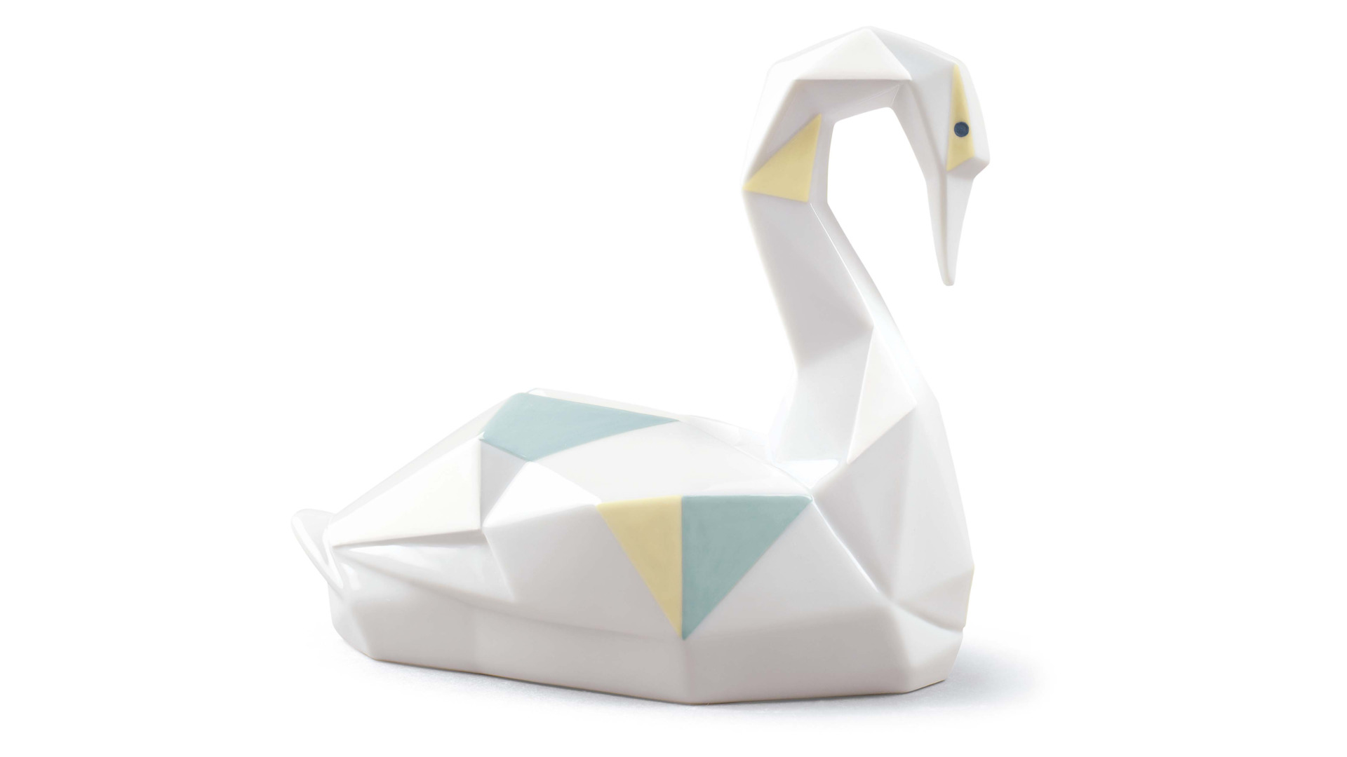 Фигурка Lladro Лебедь оригами, цветной 14х12 см, фарфор