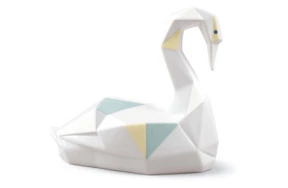 Фигурка Lladro Лебедь оригами, цветной 14х12 см, фарфор