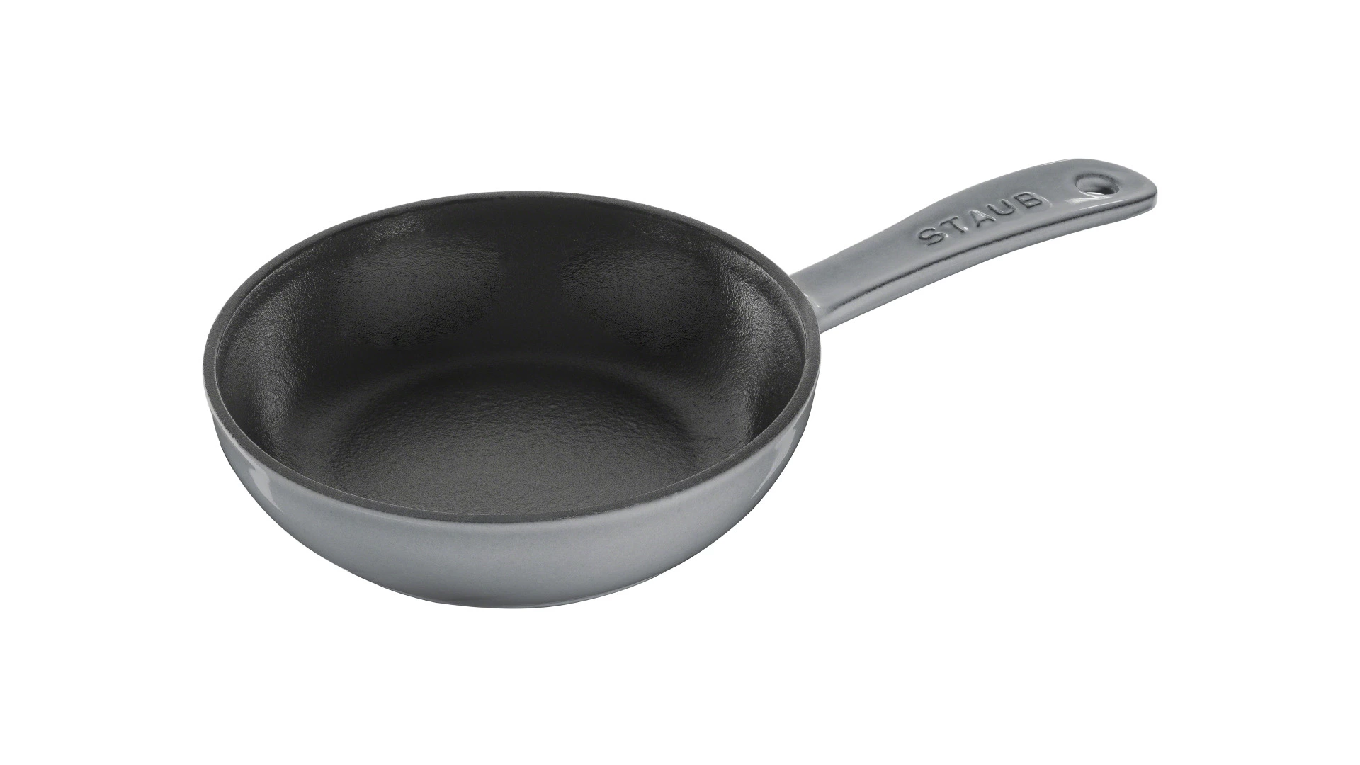 Сковорода с чугунной ручкой Staub 16 см, чугун, серый графит, для индукции, духовки, п/к