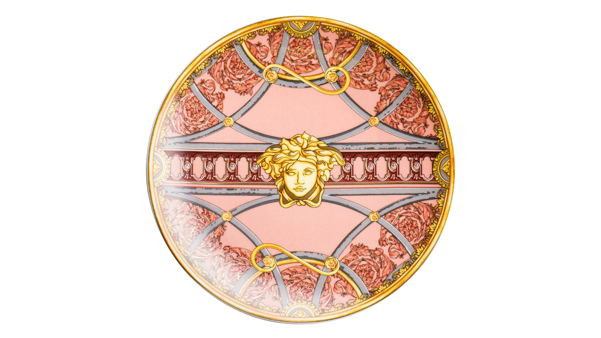 Тарелка пирожковая Rosenthal Versace Ла Скала 17 см, фарфор, розовая