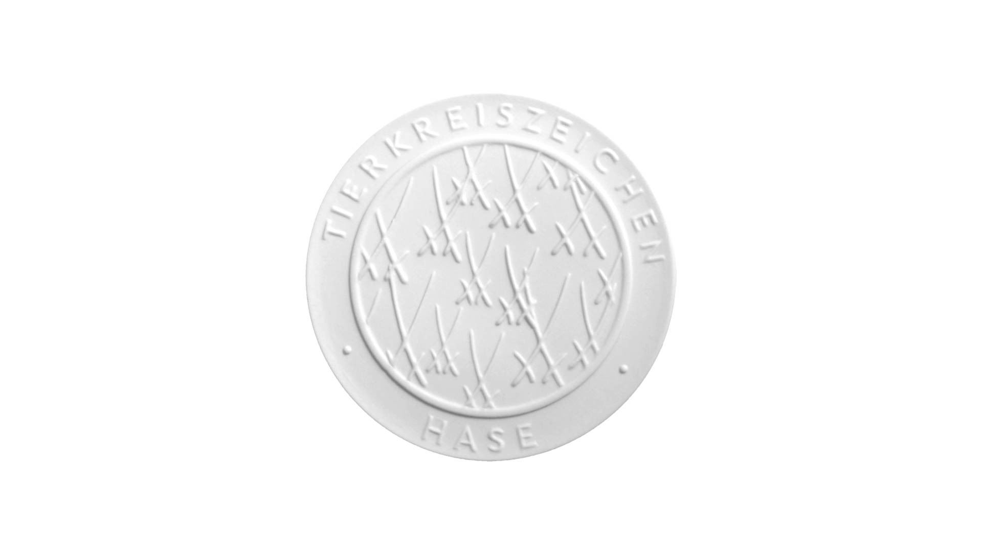 Медальон Meissen Кролик 5 см, фарфор, белый