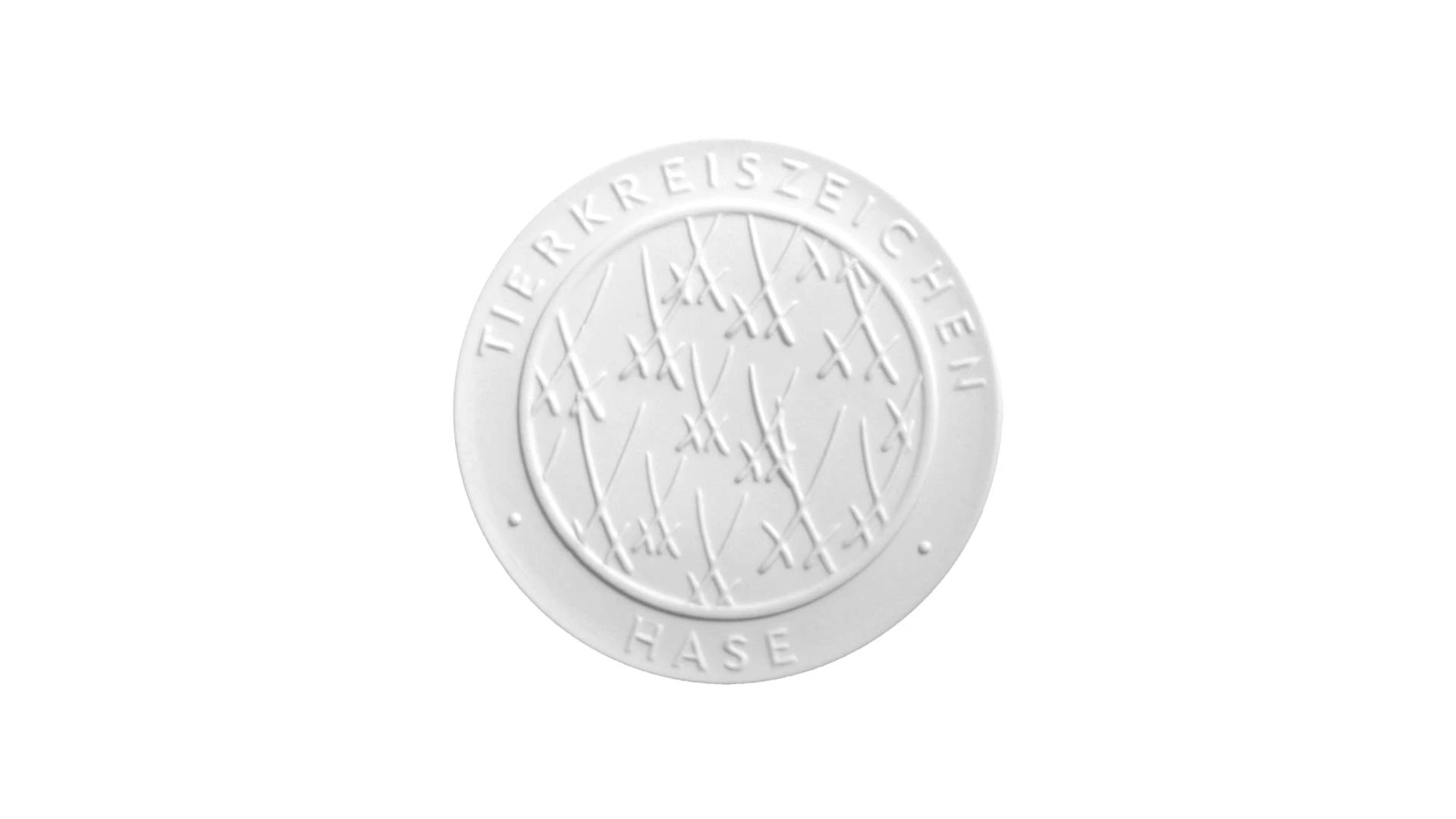 Медальон Meissen Кролик 5 см, фарфор, белый