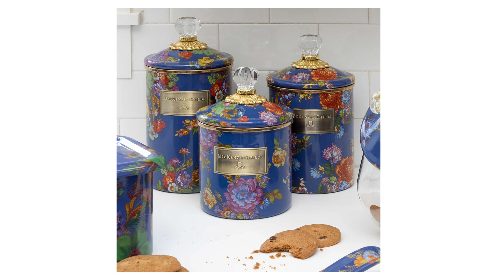 Банка для сыпучих продуктов Mackenzie-Childs Flower Market 13х25 см, сталь нержавеющая