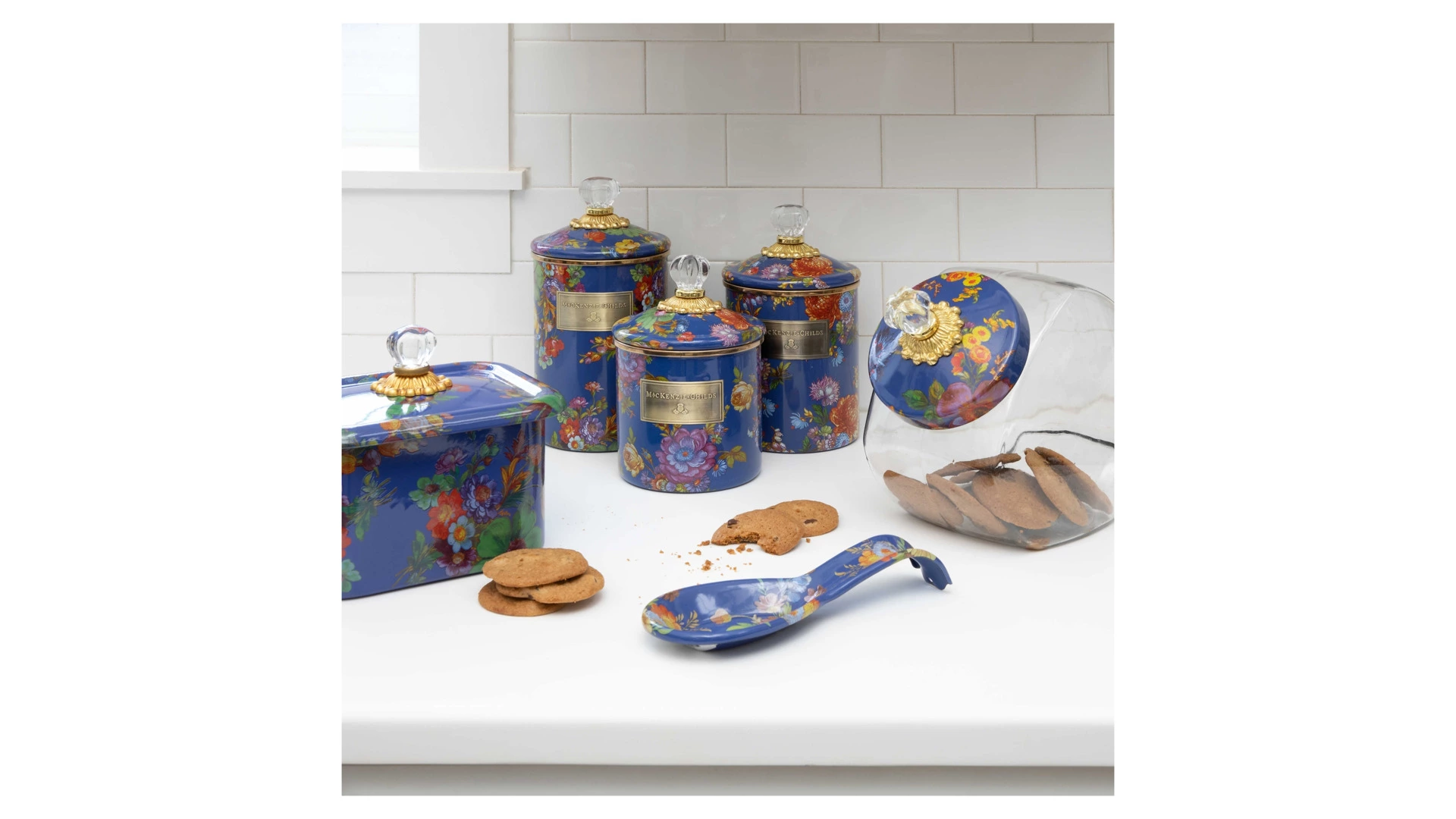 Банка для сыпучих продуктов Mackenzie-Childs Flower Market 13х25 см, сталь нержавеющая