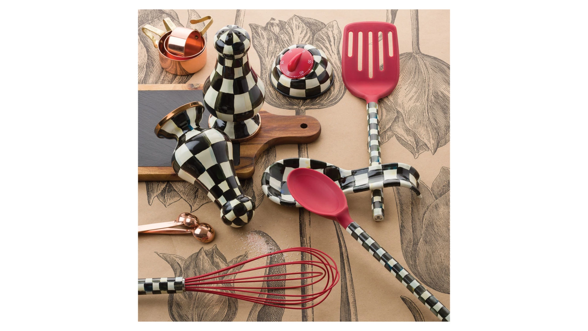 Подставка под ложку Mackenzie-Childs Сourtly Сheck 22х4 см, сталь нержавеющая