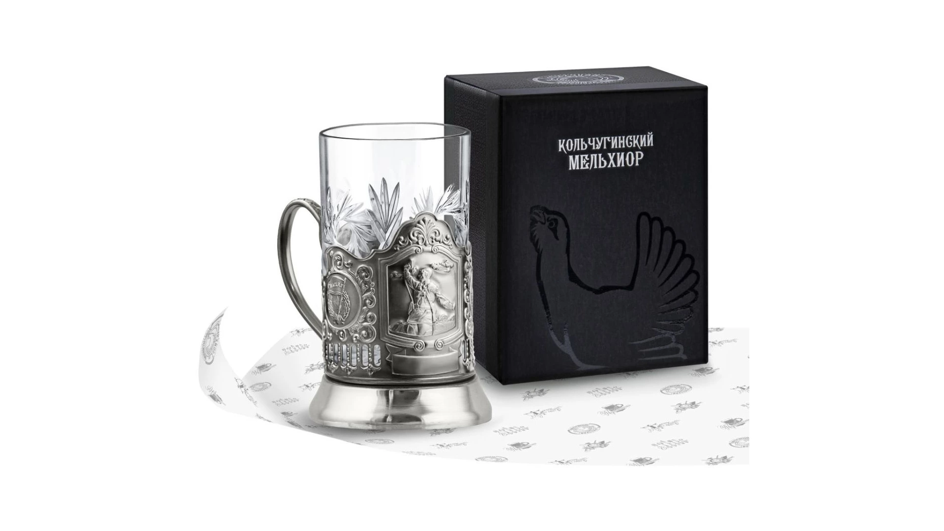 Стакан с подстаканником Кольчугинский мельхиор Комбат 250 мл, латунь