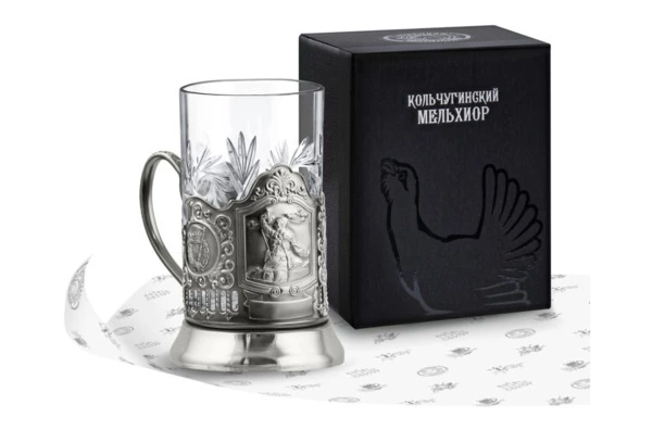 Стакан с подстаканником Кольчугинский мельхиор Комбат 250 мл, латунь