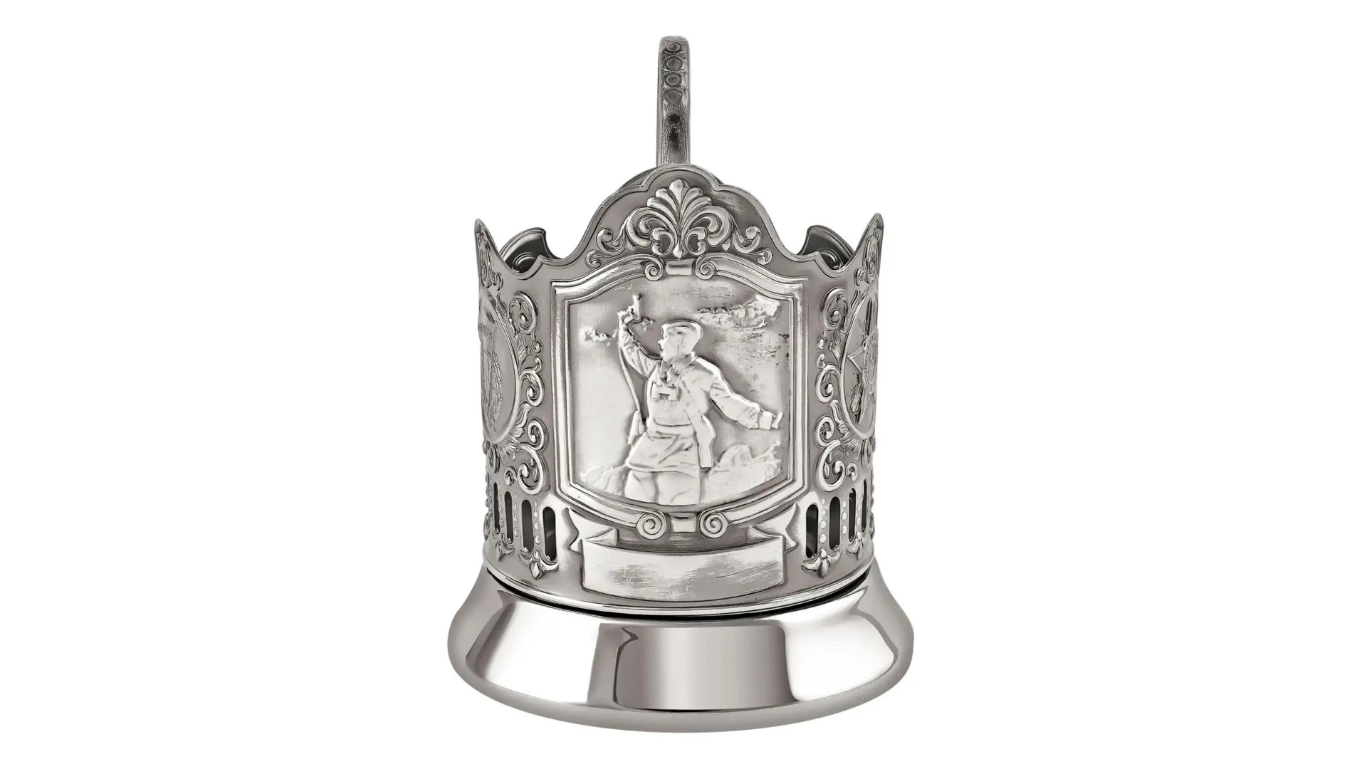 Стакан с подстаканником Кольчугинский мельхиор Комбат 250 мл, латунь