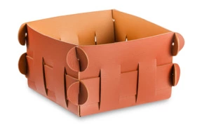 Корзинка ADJ Shlesser 13x13x8 см, кожа натуральная, бордо