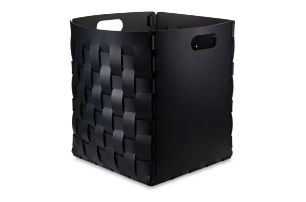 Корзина ADJ Bottega 35x35х40 см, кожа натуральная, черный