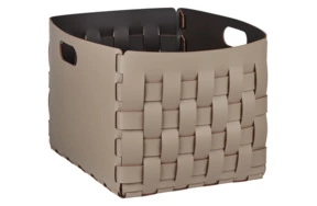Корзина ADJ Bottega 35x40х35 см, кожа натуральная, капучино
