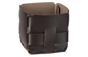 Корзина ADJ Mini Bottega 12x12х13 см, кожа натуральная, шоколад