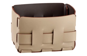 Корзина ADJ Mini Bottega 12x19х13 см, кожа натуральная, капучино