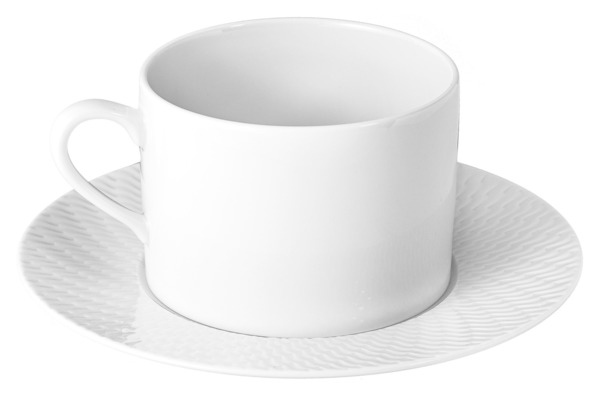 Чашка для капучино с блюдцем Meissen Игра волн, рельеф, белый,  250 мл