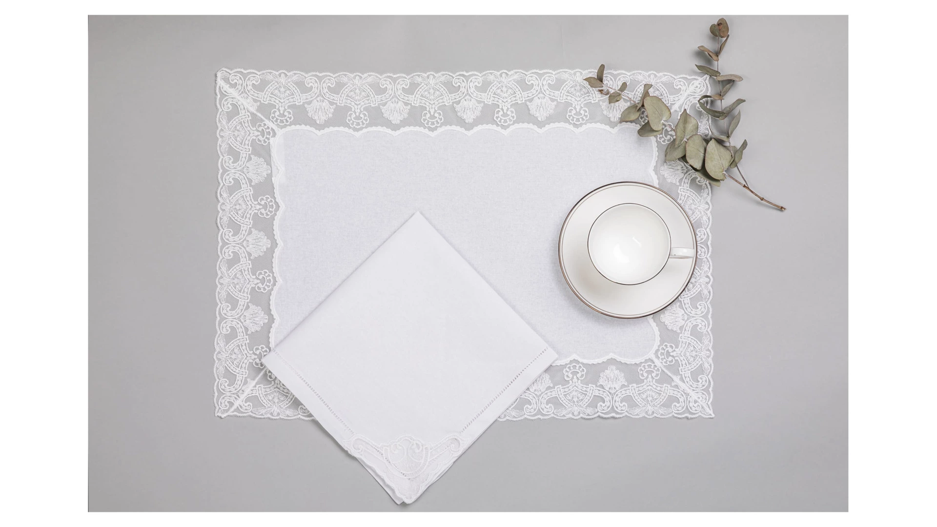 Набор из салфетки и плейсмата Momo for home Кружево 50х45 см, хлопок