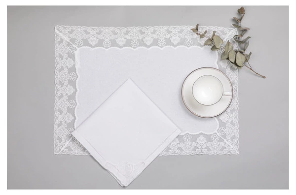 Набор из салфетки и плейсмата Momo for home Кружево 50х45 см, хлопок
