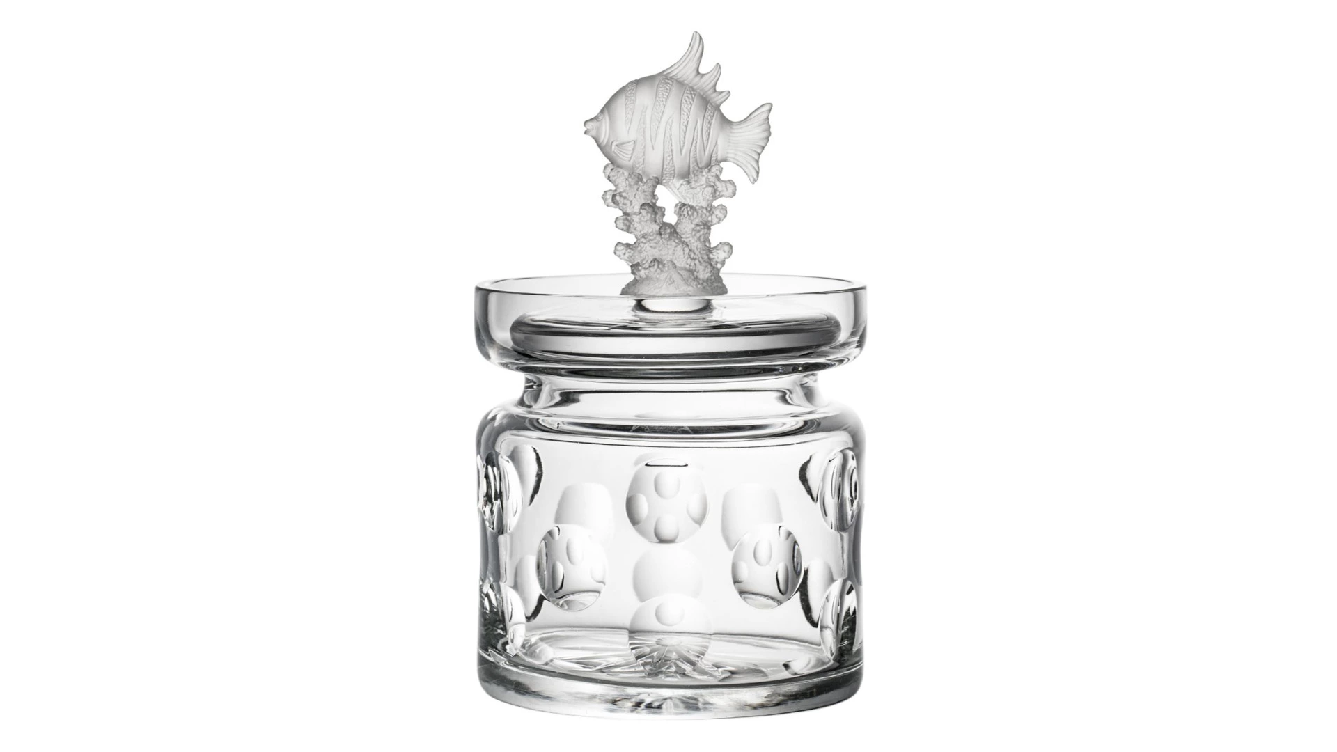 Конфетница с крышкой Cristal de Paris Рыба