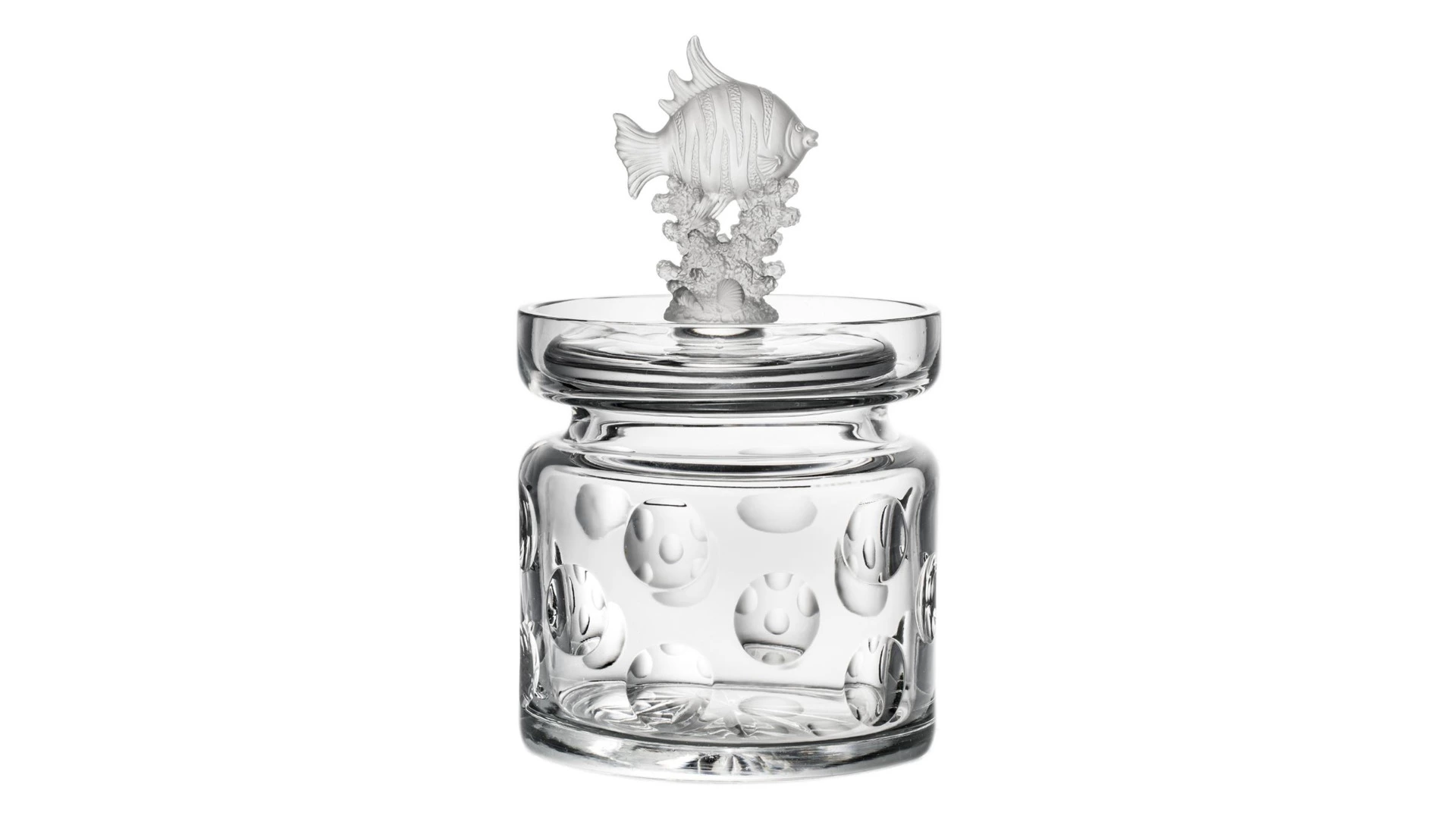 Конфетница с крышкой Cristal de Paris Рыба