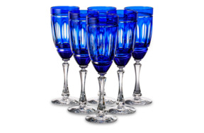 Набор бокалов для белого вина ГХЗ Готика 210 мл, 6 шт, хрусталь, синий