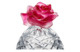 Конфетница с крышкой Cristal de Paris Цветок 15 см, красный цветок