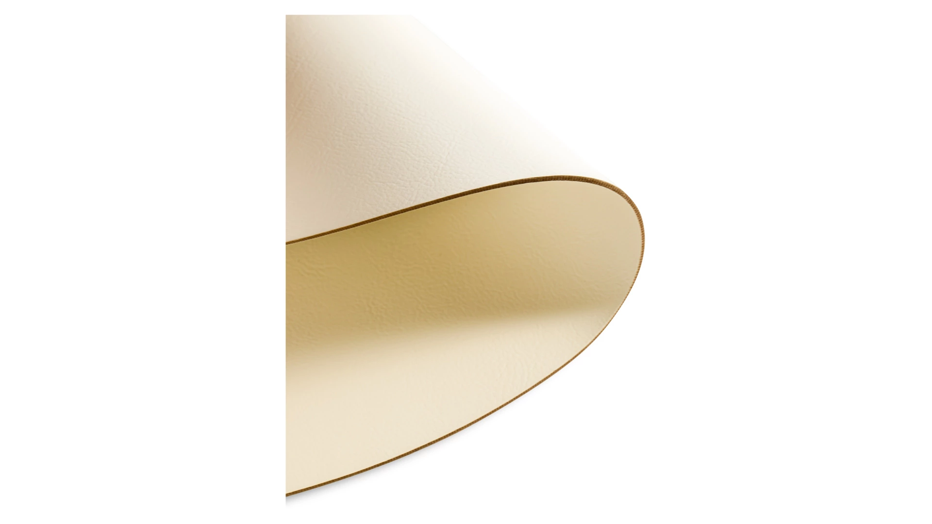 Плейсмат круглый ADJ 40 см, кожа натуральная, белый, панна котта