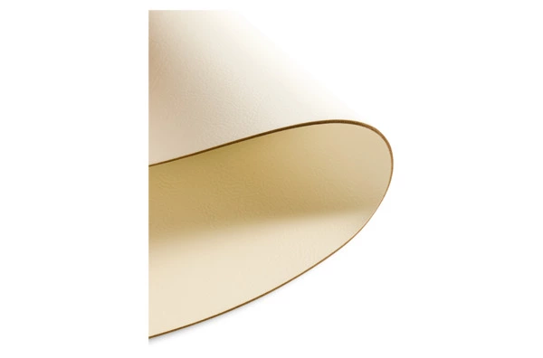 Плейсмат круглый ADJ 40 см, кожа натуральная, белый, панна котта