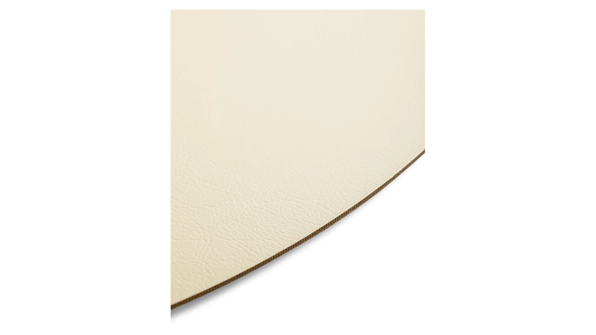 Плейсмат круглый ADJ 40 см, кожа натуральная, белый, панна котта