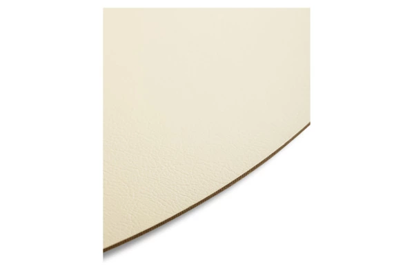 Плейсмат круглый ADJ 40 см, кожа натуральная, белый, панна котта