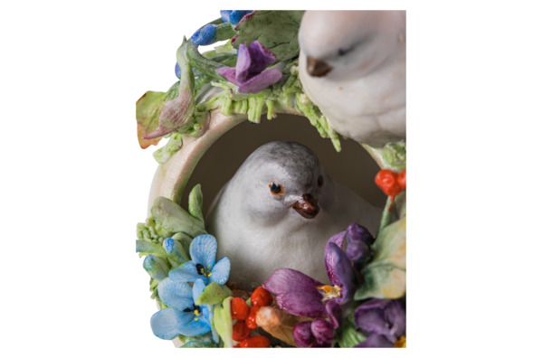 Сувенир Delta-X Яйцо с птичкой Полевые цветы 13 см, фарфор