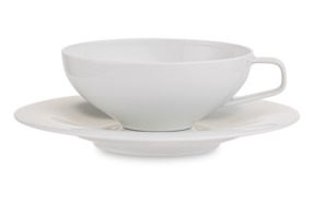 Чашка чайная с блюдцем Furstenberg Флюен. Идеальные линии 200 мл, фарфор