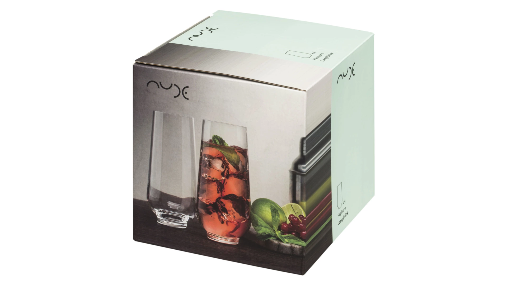 Набор стаканов хайбол Nude Glass Хепберн 425 мл, 4 шт, стекло хрустальное