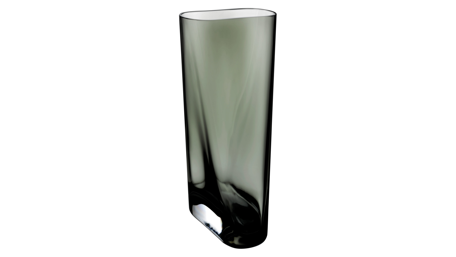 Ваза Nude Glass Инка 35 см, стекло хрустальное, дымчатая