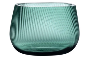 Ваза прямоугольная Nude Glass Опти 20х18 см, стекло хрустальное, бирюзовая