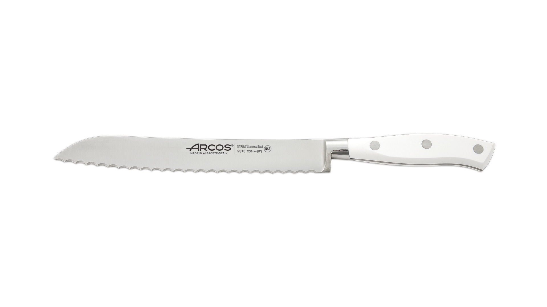 Нож для хлеба Arcos Riviera Blanca 20 см, сталь нержавеющая, белый-Sale