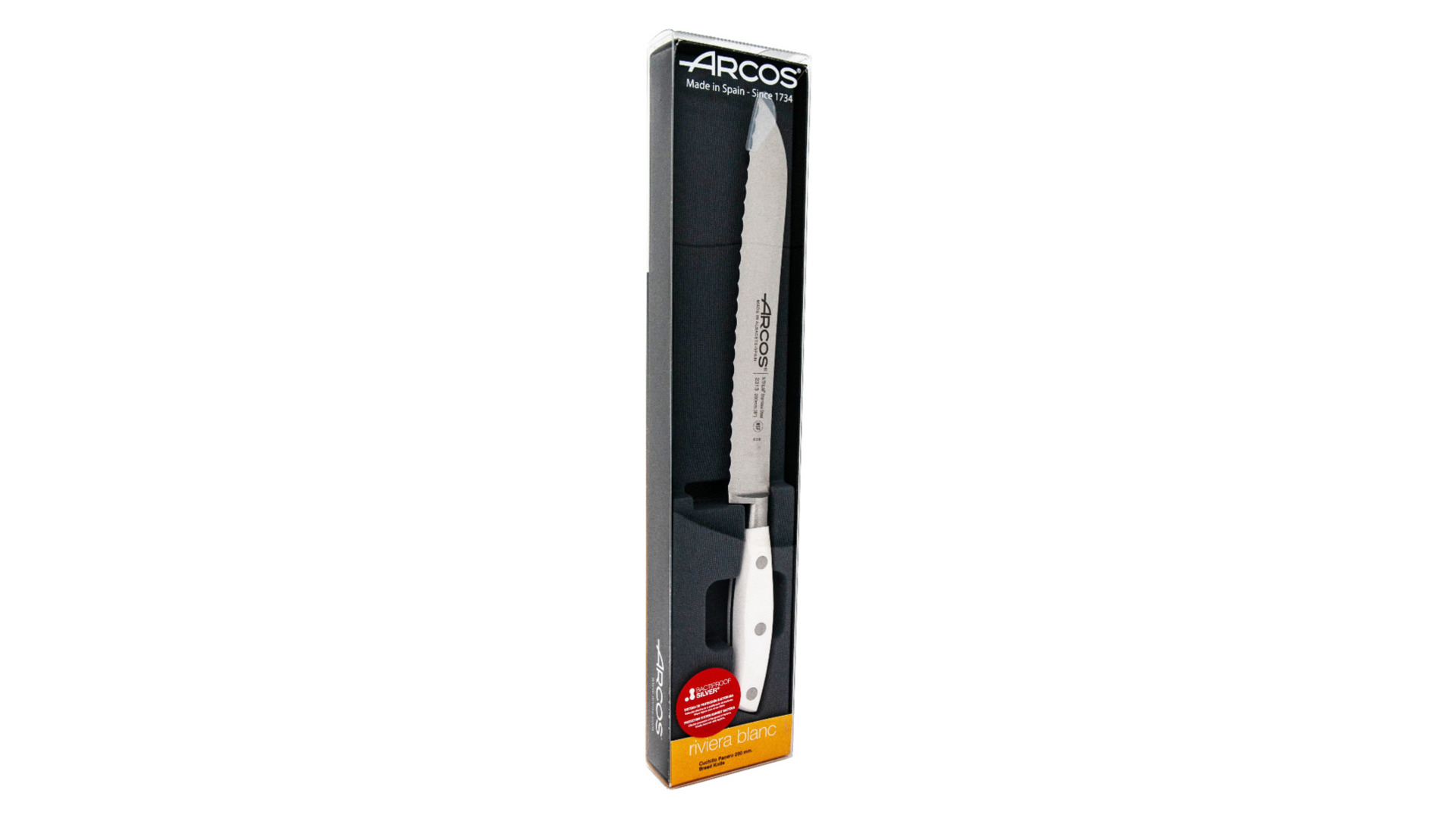 Нож для хлеба Arcos Riviera Blanca 20 см, сталь нержавеющая, белый-Sale