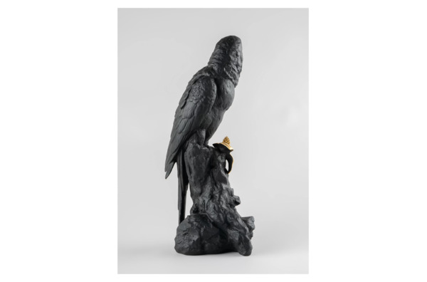 Фигурка Lladro Попугай Макао 22х45 см, фарфор, черная