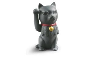 Фигурка Lladro Манеки Неко 6х13 см, фарфор, черная