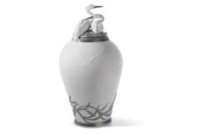 Ваза с крышкой Lladro Цапли Ре-Деко 17х30 см, фарфор